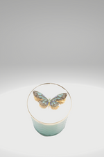 Cote Noire Herringbone Candle Tiffany Blue with Gold Butterfly Lid