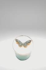 Cote Noire Herringbone Candle Tiffany Blue with Gold Butterfly Lid