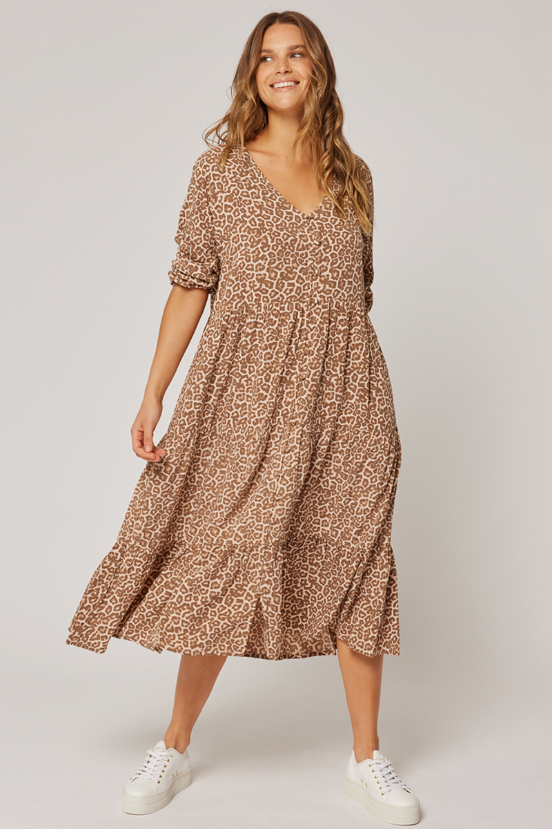 Kara Maxi Dress - Hazel Leopard