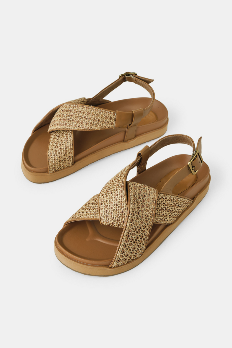 Mya Sandal - Tan Woven