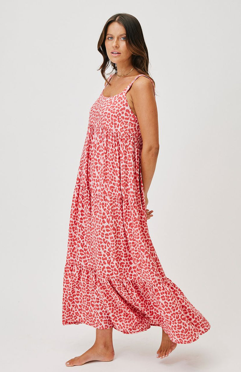 Aria Maxi Dress Berry Leopard