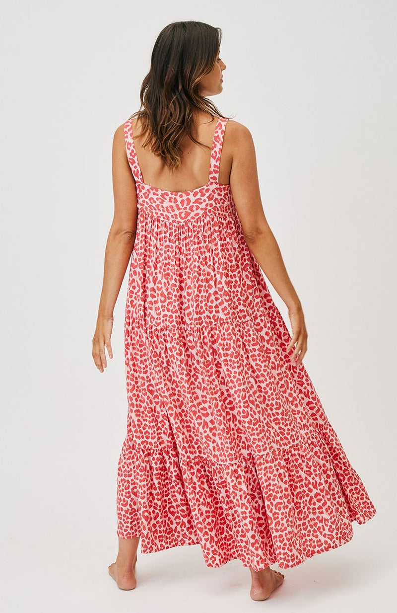 Aria Maxi Dress Berry Leopard