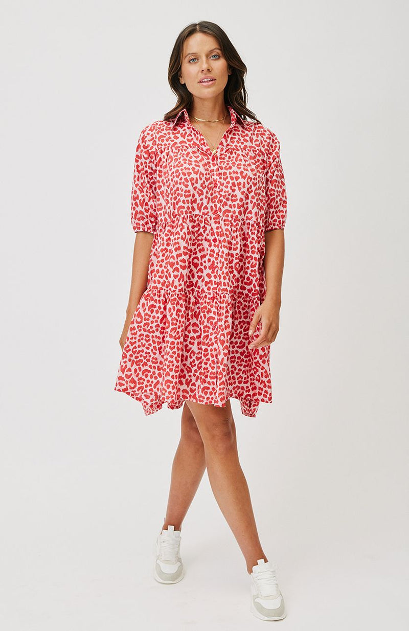 Ellery Mini Dress Berry Leopard