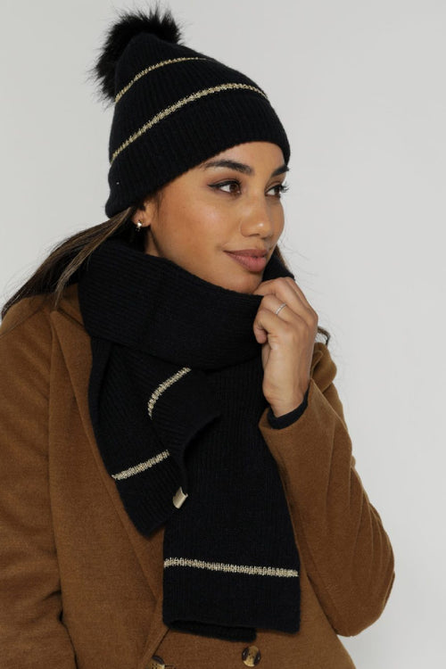 Beanie - Black w/Gold Lurex