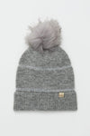 Beanie - Grey w/Silver Lurex Stripe