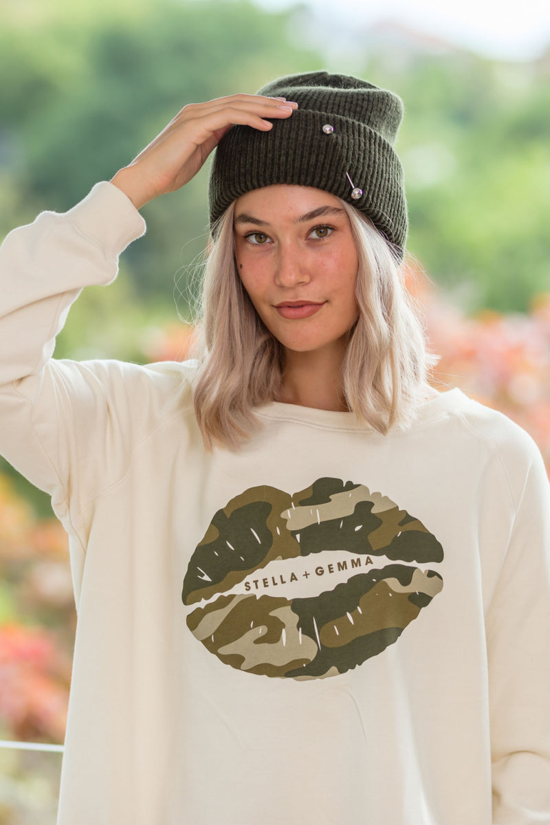 Camo Lips Sweater