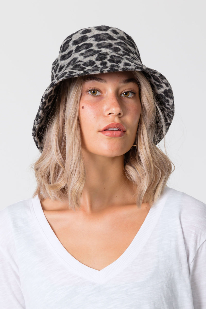 Grey Leopard Bucket Hat