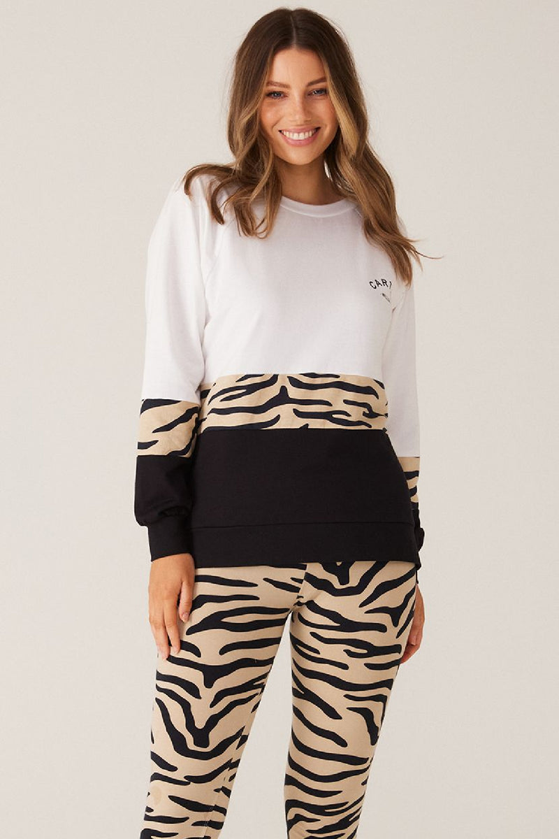 Tilly Sweater - Taupe Zebra