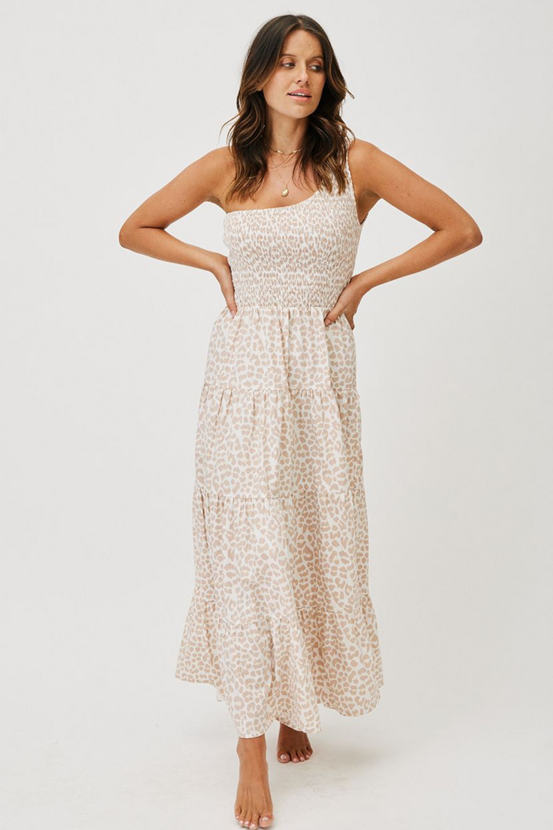 Fleur Maxi Dress Nude Leopard