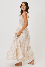 Fleur Maxi Dress Nude Leopard