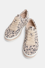 Sass Leather Sneaker - Almond Leopard Suede