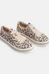 Sass Leather Sneaker - Almond Leopard Suede