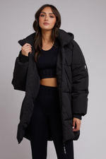 Remi Luxe Midi Puffer Black