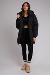 Remi Luxe Midi Puffer Black