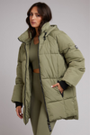 Remi Luxe Midi Puffer Khaki